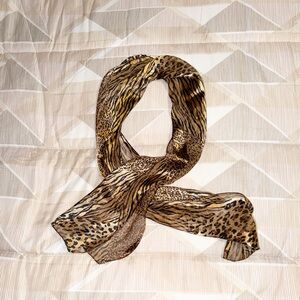 Animal Print Lightweight Women's Scarf - Brown